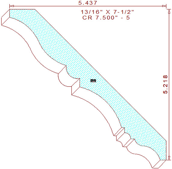 Crown Moulding 7-1/2" - 5 Crown Moulding 7-1/2" - 5