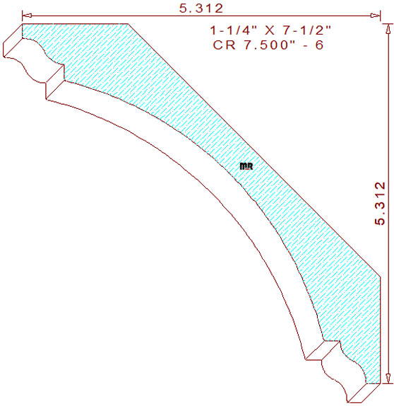 Crown Moulding 7-1/2" - 6 Crown Moulding 7-1/2" - 6