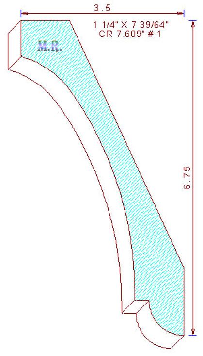 Crown Moulding 7-33/64" - 1 Crown Moulding 7-33/64" - 1