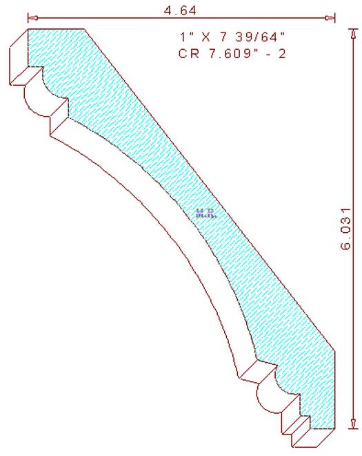 Crown Moulding 7-33/64" - 2