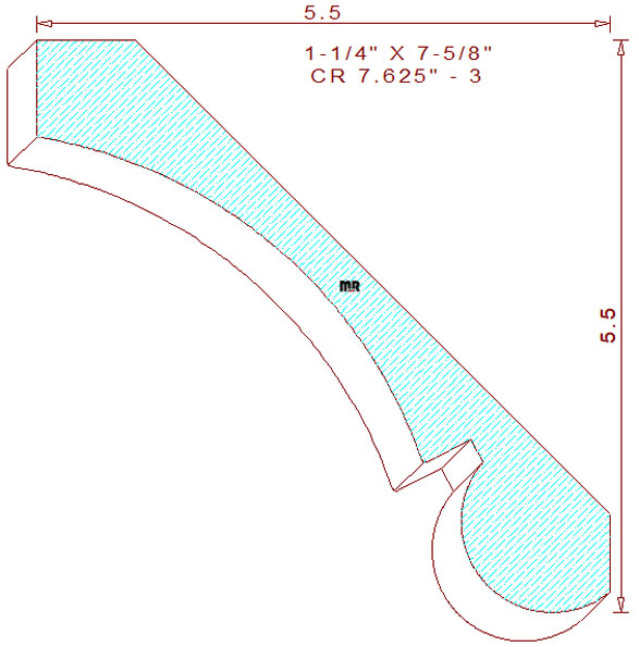 Crown Moulding 7-5/8" - 3 Crown Moulding 7-5/8" - 3