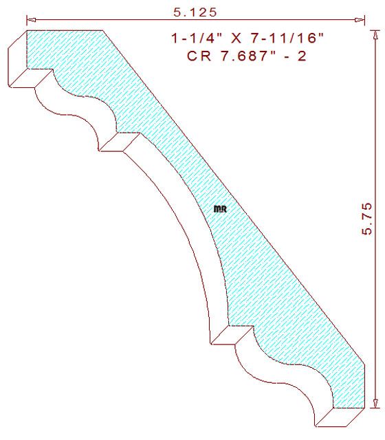 Crown Moulding 7-11/16" - 2 Crown Moulding 7-11/16" - 2
