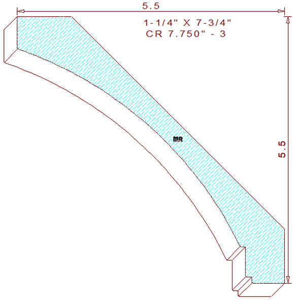 Crown Moulding 7-3/4" - 3 Crown Moulding 7-3/4" - 3