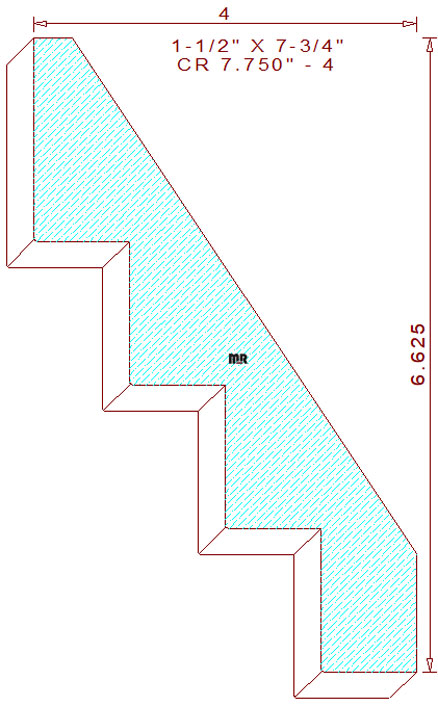 Crown Moulding 7-3/4" - 4 Crown Moulding 7-3/4" - 4