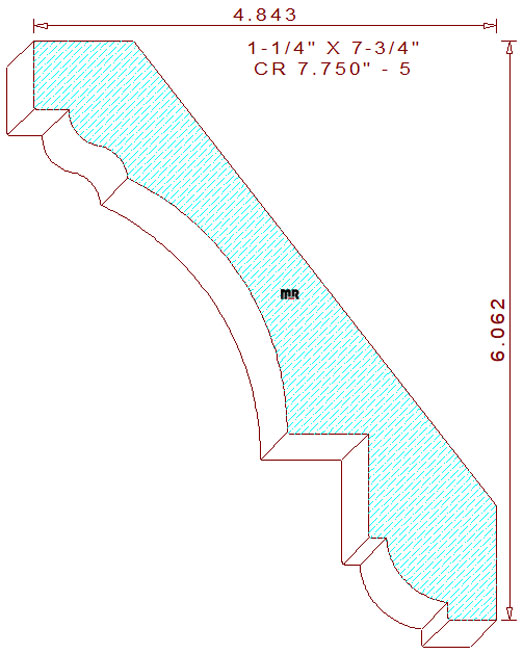 Crown Moulding 7-3/4" - 5 Crown Moulding 7-3/4" - 5