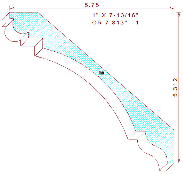 Crown Moulding 7-13/16" - 1 Crown Moulding 7-13/16" - 1