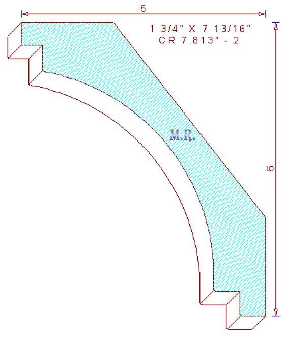 Crown Moulding 7-13/16" - 2 Crown Moulding 7-13/16" - 2