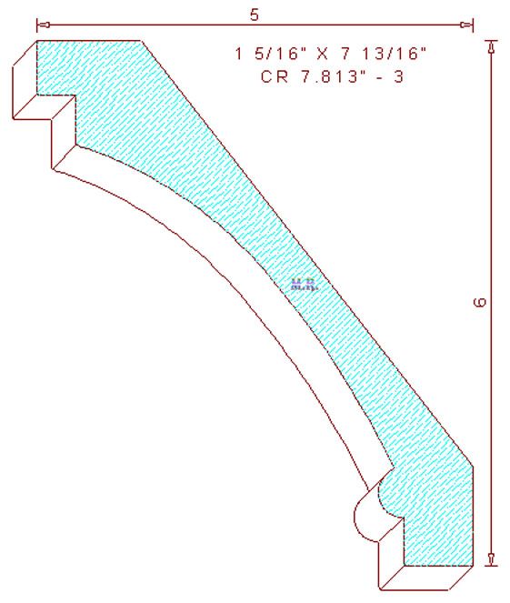 Crown Moulding 7-13/16" - 3 Crown Moulding 7-13/16" - 3