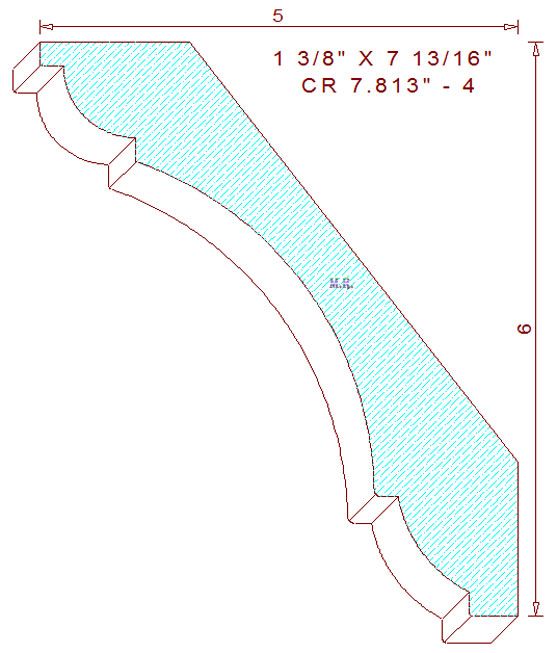 Crown Moulding 7-13/16" - 4 Crown Moulding 7-13/16" - 4