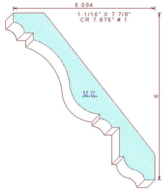 Crown Moulding 7-7/8" - 1 Crown Moulding 7-7/8" - 1
