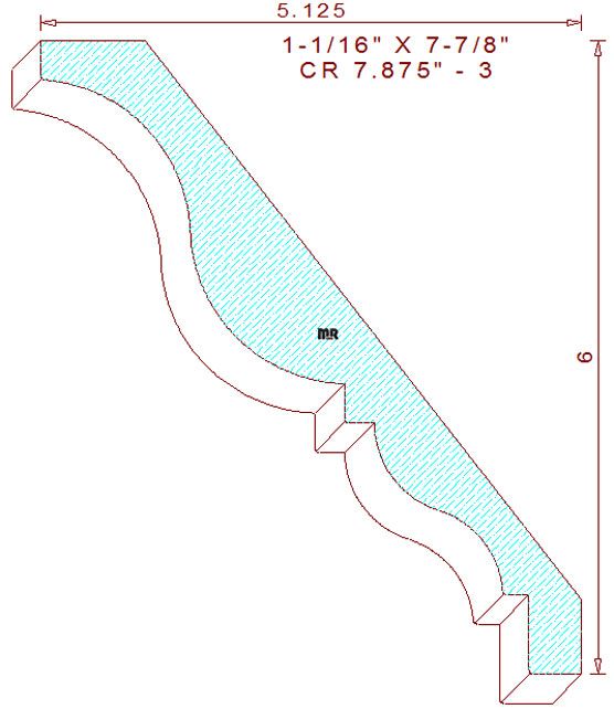 Crown Moulding 7-7/8" - 3 Crown Moulding 7-7/8" - 3