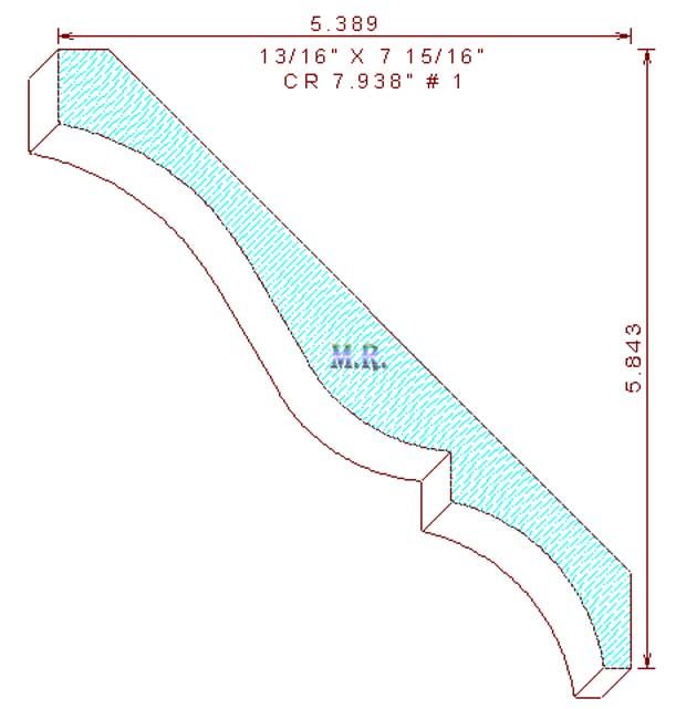 Crown Moulding 7-15/16" - 1 Crown Moulding 7-15/16" - 1
