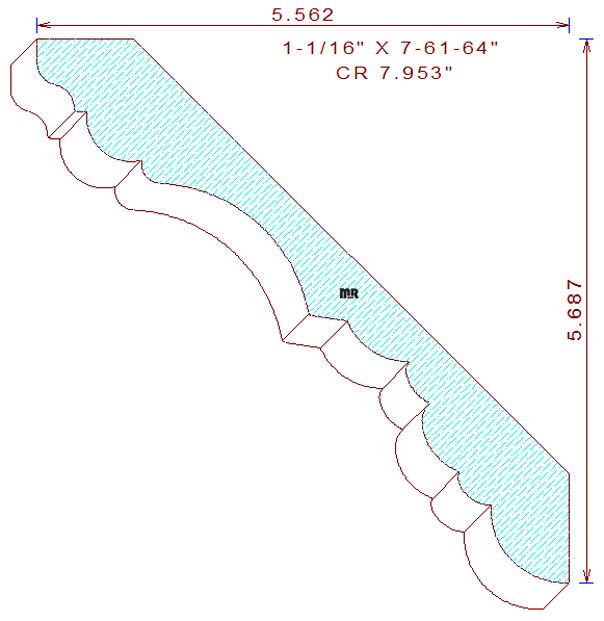 Crown Moulding 7-61/64" Crown Moulding 7-61/64"