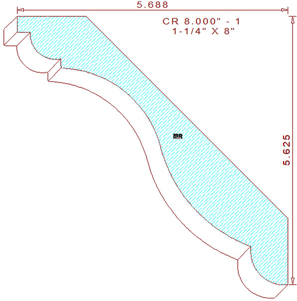 Crown Moulding 8" - 1 Crown Moulding 8" - 1