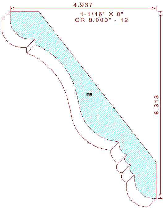 Crown Moulding 8" - 12