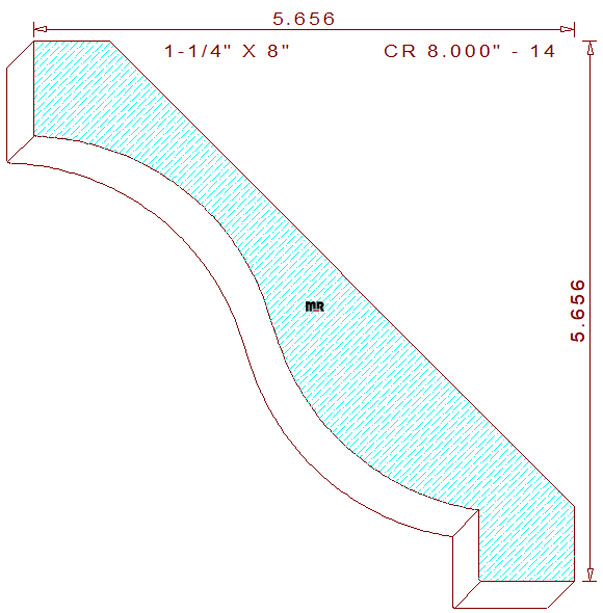 Crown Moulding 8" - 14 Crown Moulding 8" - 14