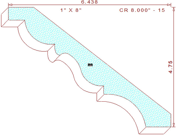 Crown Moulding 8" - 15 Crown Moulding 8" - 15