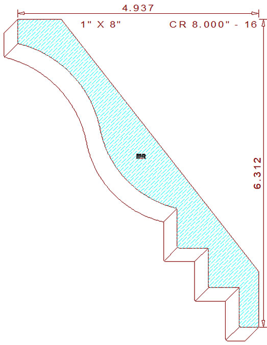 Crown Moulding 8" - 16