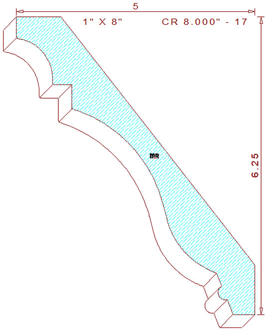 Crown Moulding 8" - 17