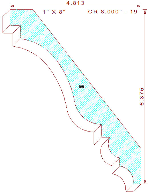 Crown Moulding 8" - 19