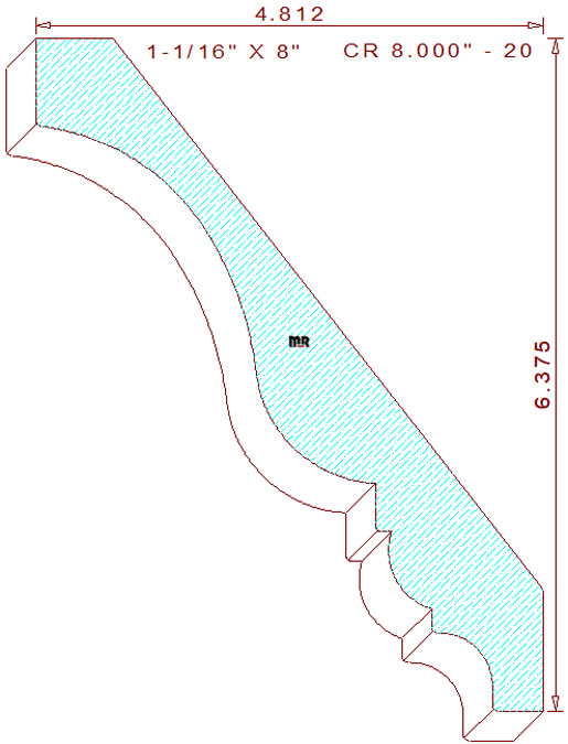 Crown Moulding 8" - 20 Crown Moulding 8" - 20