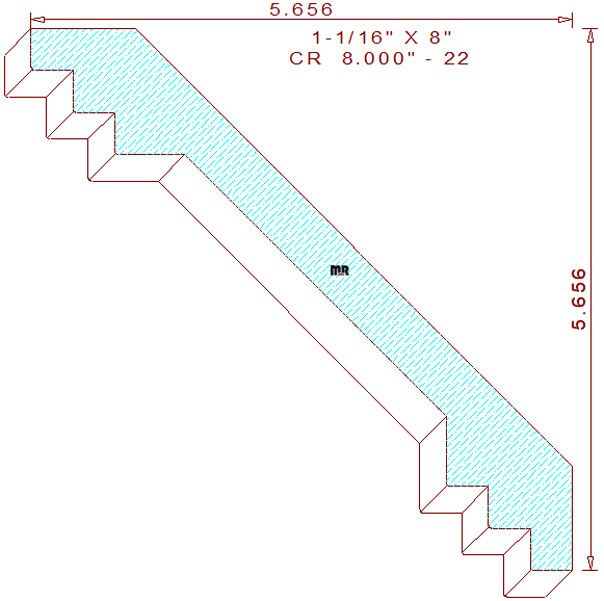 Crown Moulding 8" - 22