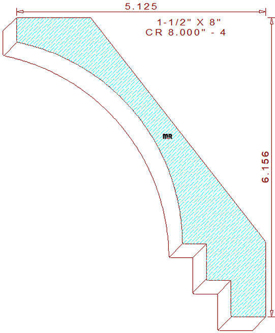 Crown Moulding 8" - 4 Crown Moulding 8" - 4