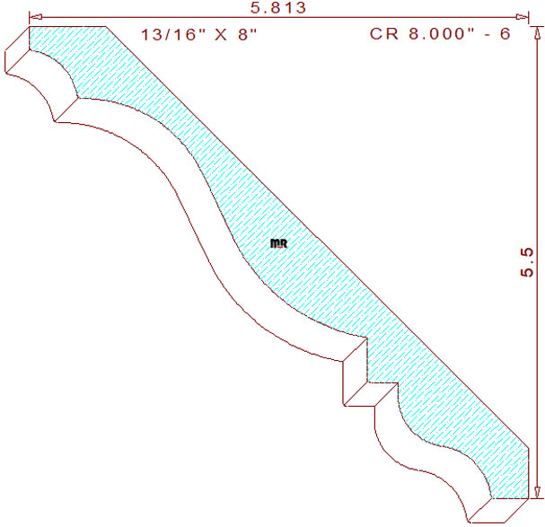Crown Moulding 8" - 6
