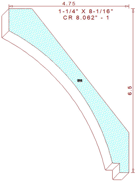 Crown Moulding 8-1/16" - 1 Crown Moulding 8-1/16" - 1