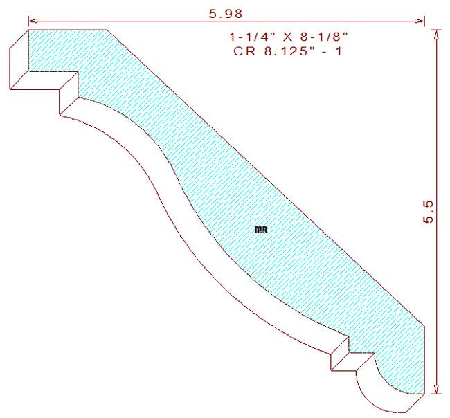 Crown Moulding 8-1/8" - 1 Crown Moulding 8-1/8" - 1