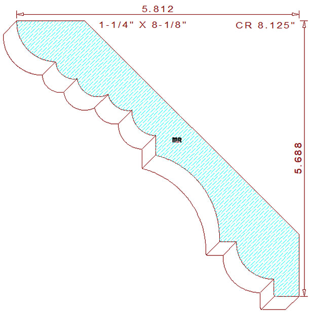 Crown Moulding 8-1/8" Crown Moulding 8-1/8"