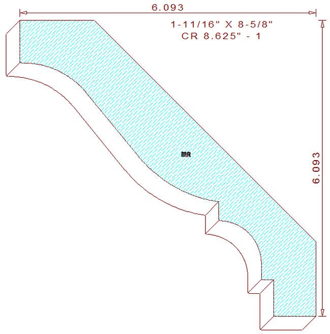 Crown Mould 8-5/8" - 1 Crown Mould 8-5/8" - 1