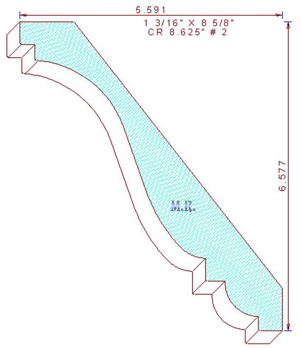 Crown Mould 8-5/8" - 2 Crown Mould 8-5/8" - 2