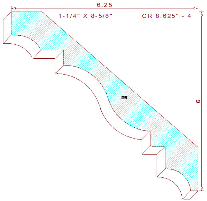 Crown Mould 8-5/8" - 4 Crown Mould 8-5/8" - 4