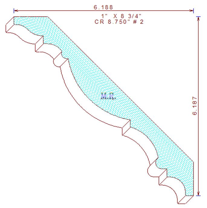 Crown Moulding 8-3/4" - 2 Crown Moulding 8-3/4" - 2