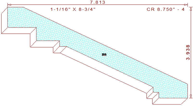 Crown Moulding 8-3/4" - 4 Crown Moulding 8-3/4" - 4