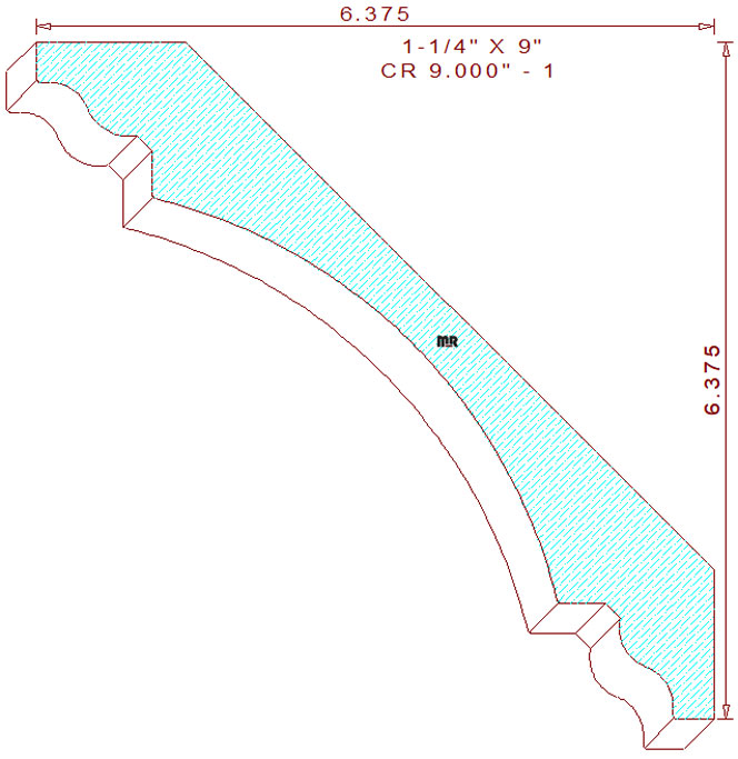 Crown Moulding 9" - 1 Crown Moulding 9" - 1
