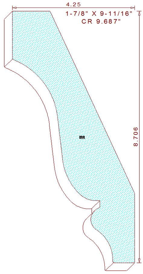 Crown Moulding 9-11/16" Crown Moulding 9-11/16"