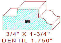 Dentil 1-3/4" Dentil 1-3/4"