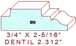 Dentil 2-5/16" Dentil 2-5/16"