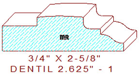 Dentil 2-5/8" - 1 Dentil 2-5/8" - 1