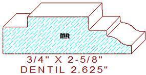 Dentil 2-5/8" Dentil 2-5/8"