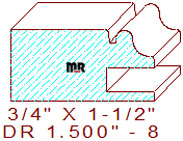 Cabinet Door Stile/Rail 1-1/2" - 8
