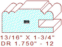 Cabinet Door Stile/Rail 1-3/4" - 12