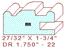 Cabinet Door Stile/Rail 1-3/4" - 22