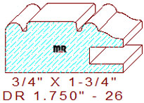 Cabinet Door Stile/Rail 1-3/4" - 26