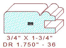 Cabinet Door Stile/Rail 1-3/4" - 36