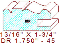 Drawer Front Moulding 1-3/4" - 45 Drawer Front Moulding 1-3/4" - 45