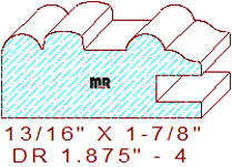 Drawer Front Moulding 1-7/8" - 4 Drawer Front Moulding 1-7/8" - 4
