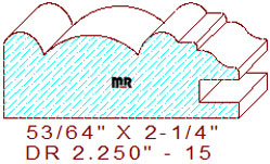 Drawer Front Moulding 2-1/4" - 15 Drawer Front Moulding 2-1/4" - 15